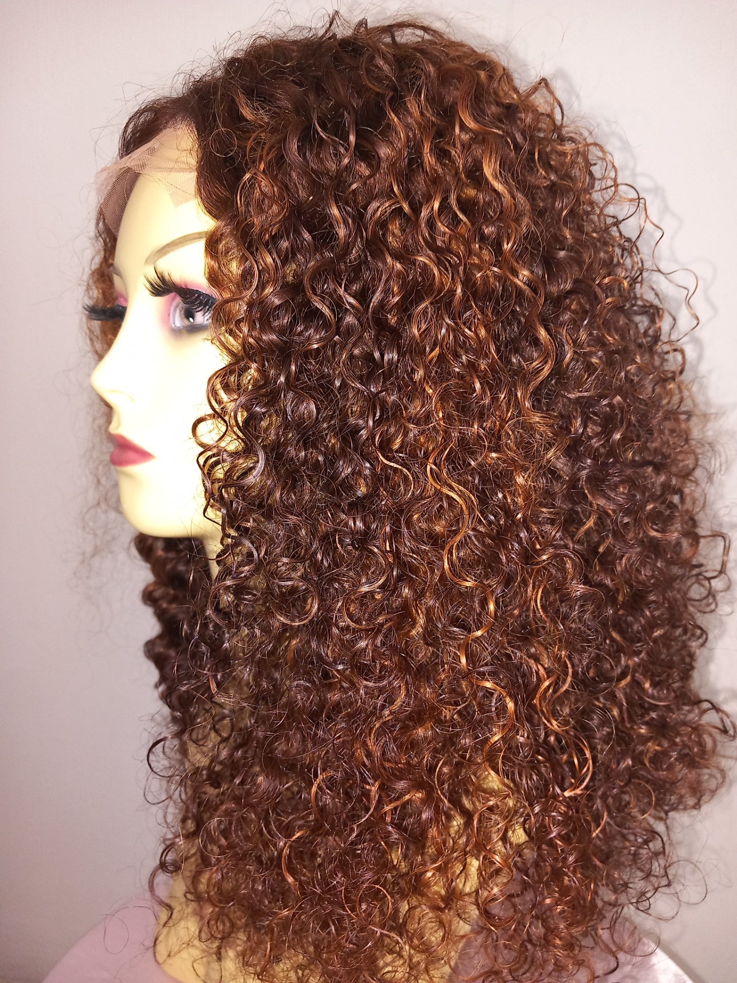 Burmese curly wig 5x5 closure (color # p4/30)