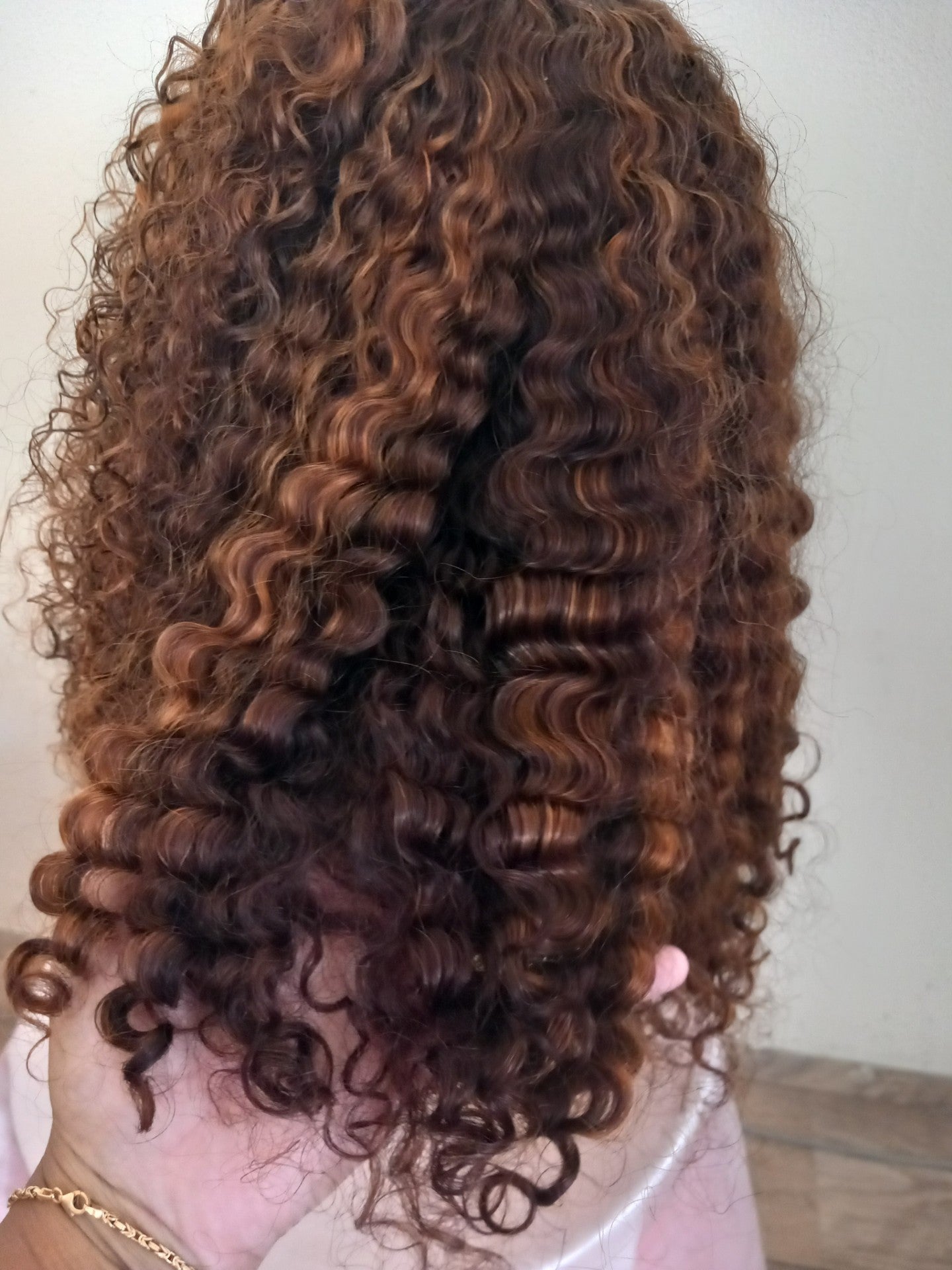 Burmese curly wig 5x5 closure (color # p4/30)