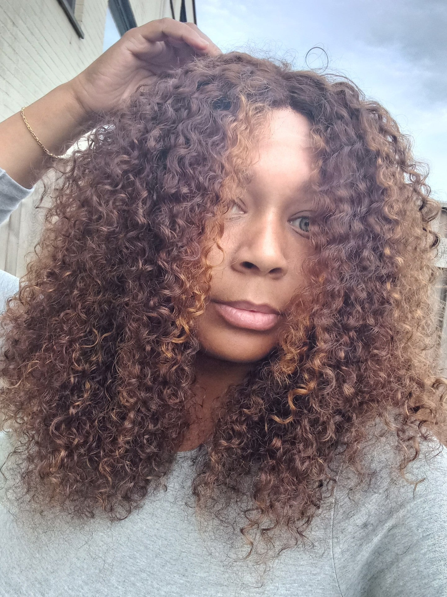 Burmese curly wig 5x5 closure (color # p4/30)