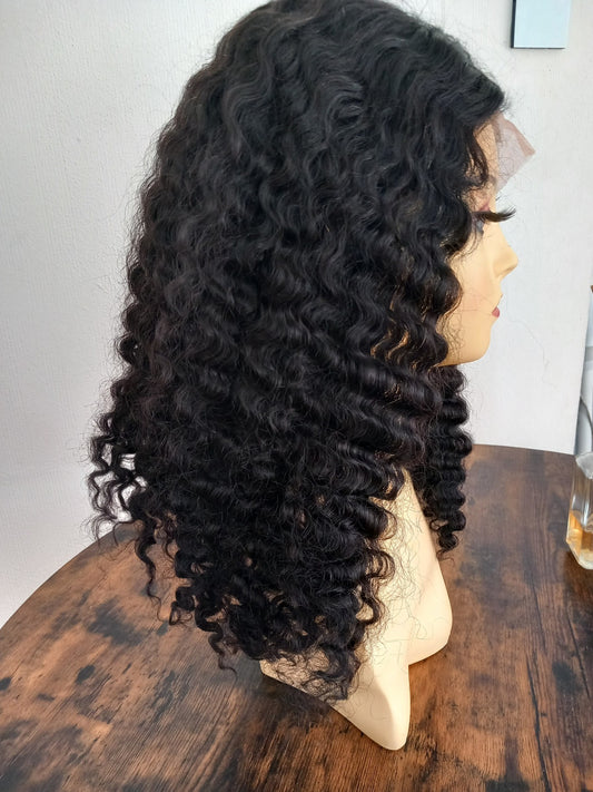 Burmese curly wig 5x5 closure (color #1b)